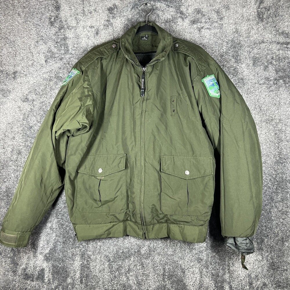 Blauer Jacket Mens XLT Green Bomber Insulated Lined Full Zip Pockets Collared